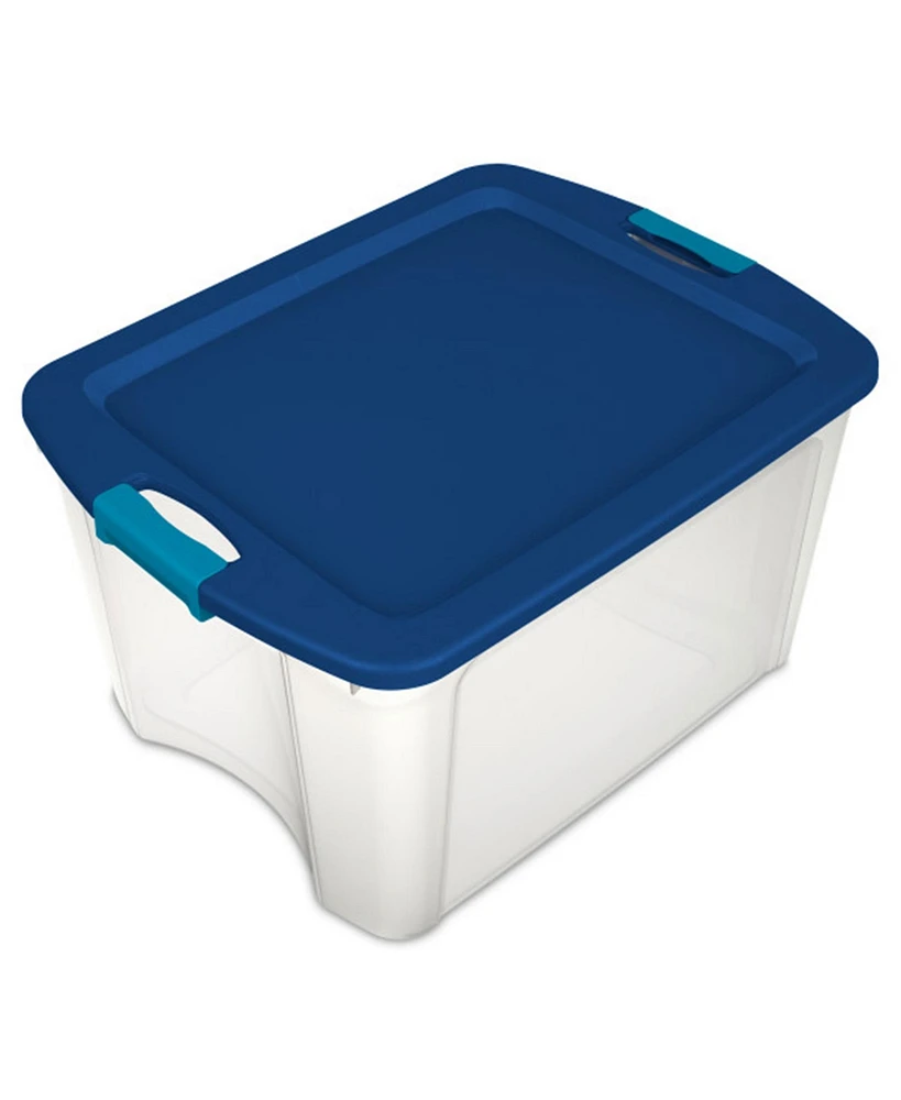 Sterilite Latch & Carry 18 Gallon Plastic Stacking Storage Tote w/ Lid, 18 Pack