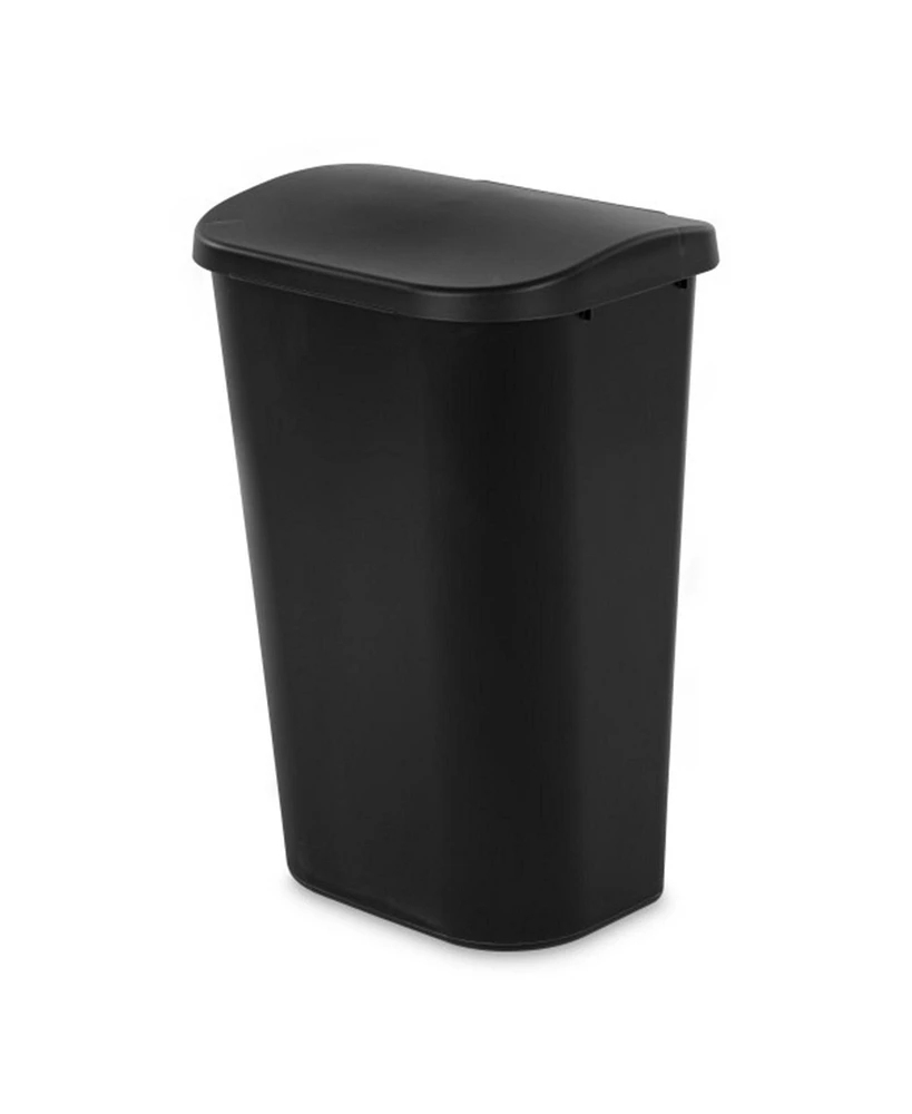 Sterilite 11.3 Gal Lift Top Lid Kitchen Trash Can Wastebaskets, Black (24 Pack)