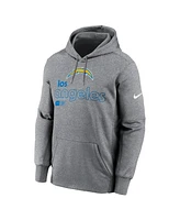 Nike Men's Heather Gray Los Angeles Chargers Performance Pullover Hoodie