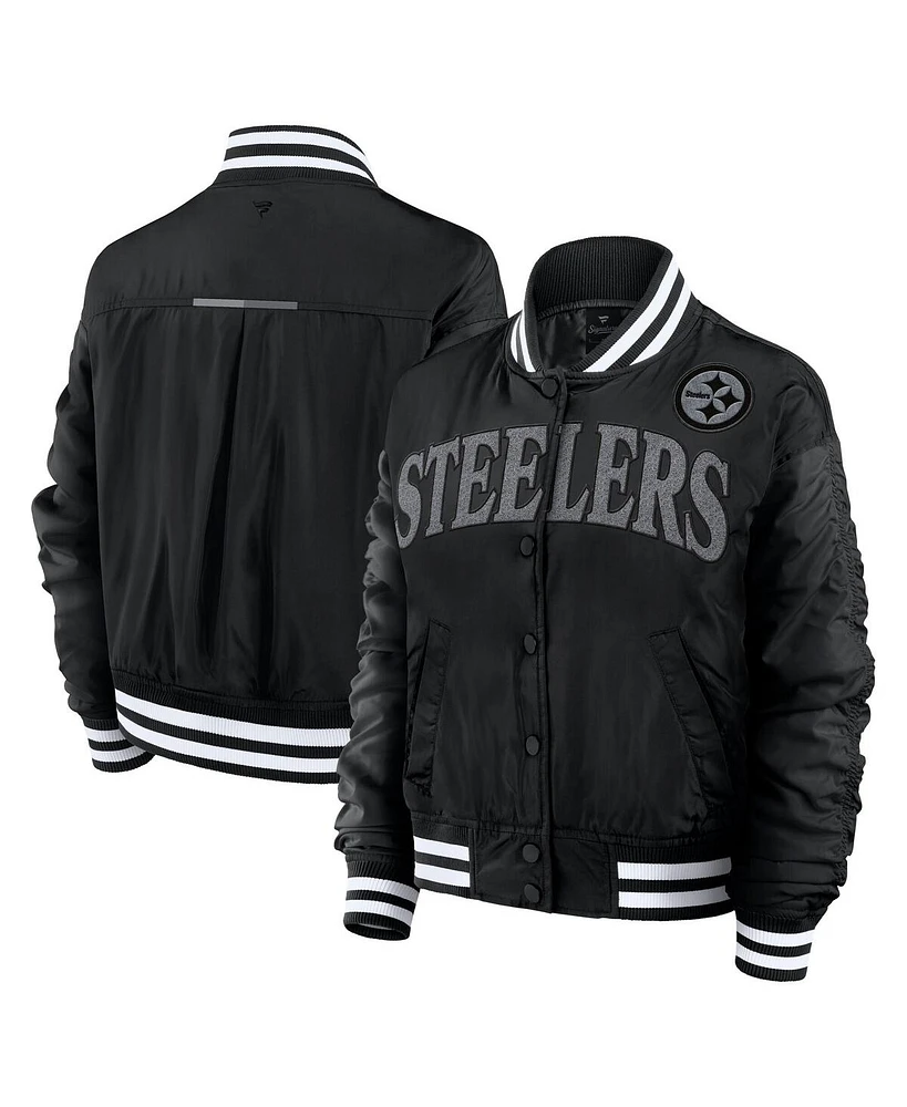 Fanatics Women's Black Pittsburgh Steelers Elements Wave Full-Snap Jacket