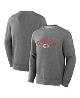 Fanatics Men's Heather Gray Kansas City Chiefs Loop Terry Pullover Sweatshirt