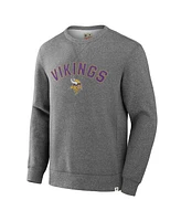 Fanatics Men's Heather Gray Minnesota Vikings Loop Terry Pullover Sweatshirt