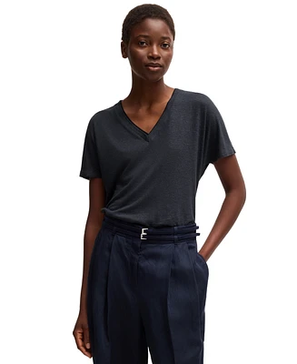 Boss by Hugo Women's Double B Monogram V-Neck T-Shirt