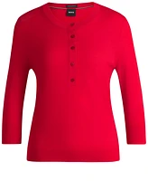 Boss by Hugo Women's Merino Wool Henley Sweater