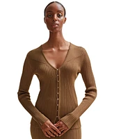 Boss by Hugo Women's Hook-Closure Ribbed Cardigan