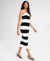 Bar Iii Women's Strapped Sleeveless Ribbed Dress, Exclusively at Macy's