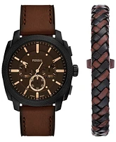 Fossil Men's Machine Chronograph Black Stainless-Steel Bracelet Watch, 44mm