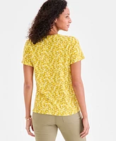 Style & Co Women's Printed Scoop-Neck Short-Sleeve T-Shirt, Exclusively at Macy's