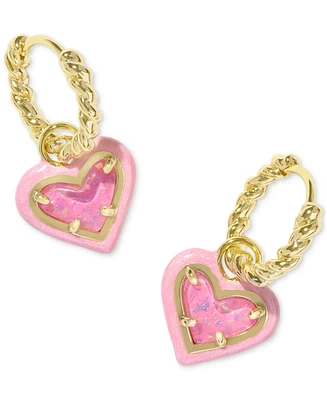 Kendra Scott 14k Gold-Plated Heart Charm Twisted Huggie Hoop Earrings