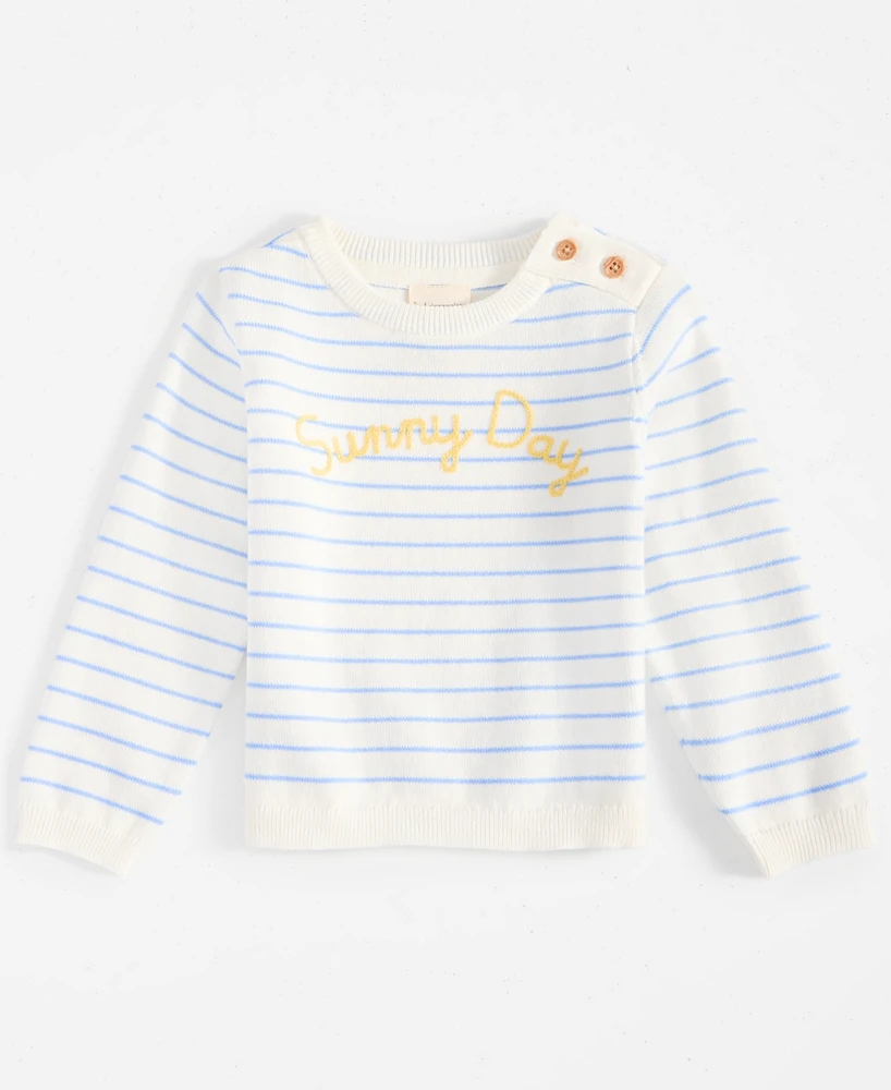 First Impressions Baby Sunny Day Striped Cotton Sweater, Exclusively at Macy's