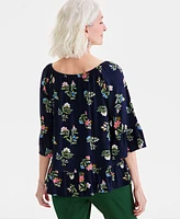 Style & Co Women's Printed On-Off Shoulder Top, Exclusively at Macy's