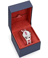 Abingdon Co. Women's Jordan Chronograph Multifunctional Victory Red Leather Strap Watch, 40mm