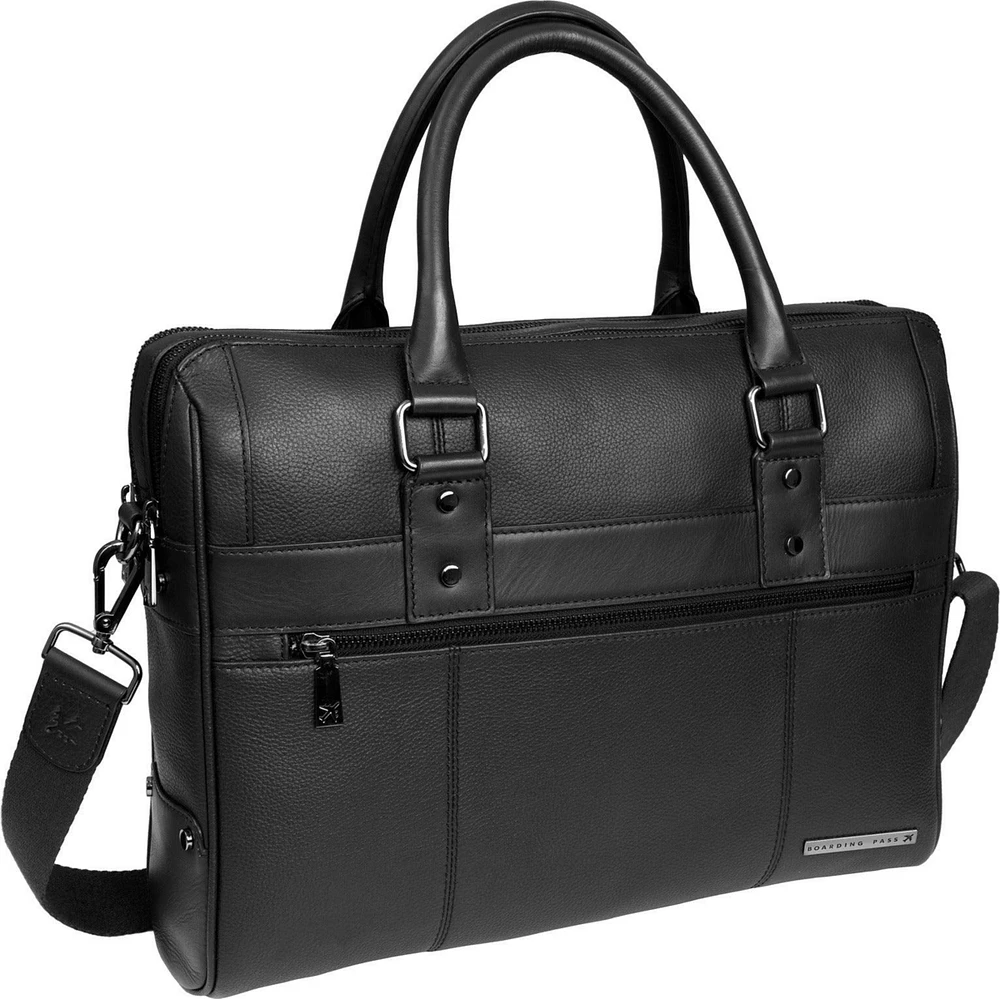 Boarding Pass The Gotham 18un Pebble Grain Genuine Leather Briefcase