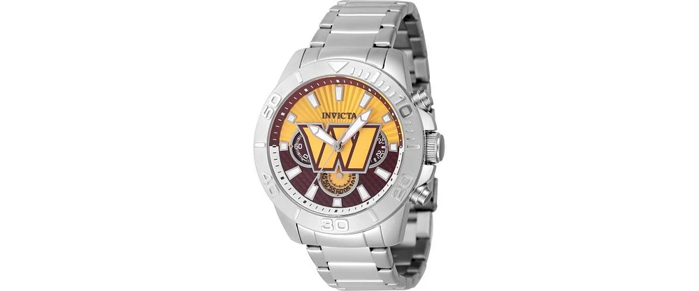 Invicta Men's 47947 Nfl Washington Commanders Quartz Multifunction Dark Red, Yellow Dial Watch