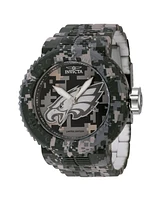 Invicta Men's 45095 Nfl Philadelphia Eagles Quartz 3 Hand Grey, Beige, Dark Grey, Camouflage, Silver, Black Dial Watch