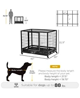 PawHut 43" Heavy Duty Dog Crate, Indestructible Dog Cage Kennel,