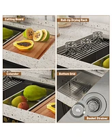 Casainc Undermount Kitchen Sink with Accessories