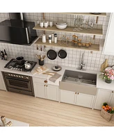 Casainc 36inch L Single Bowl Stainless Steel Farmhouse Kitchen Sink