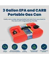 Scepter 3 Gallon Epa and Carb Certified Marine Portable Gas Can with Hard Cap