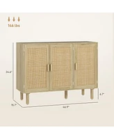 Homcom Bohemian Sideboard with Rat Doors and Shelves