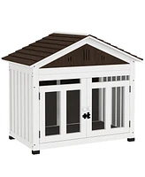 PawHut 40"L Dog House Outdoor Indoor for Small, Medium, Large Dogs