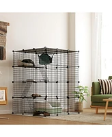 PawHut Diy Cat Cage Indoor with Hammock, for 1-3 Cats, 3 x 3 x 4,