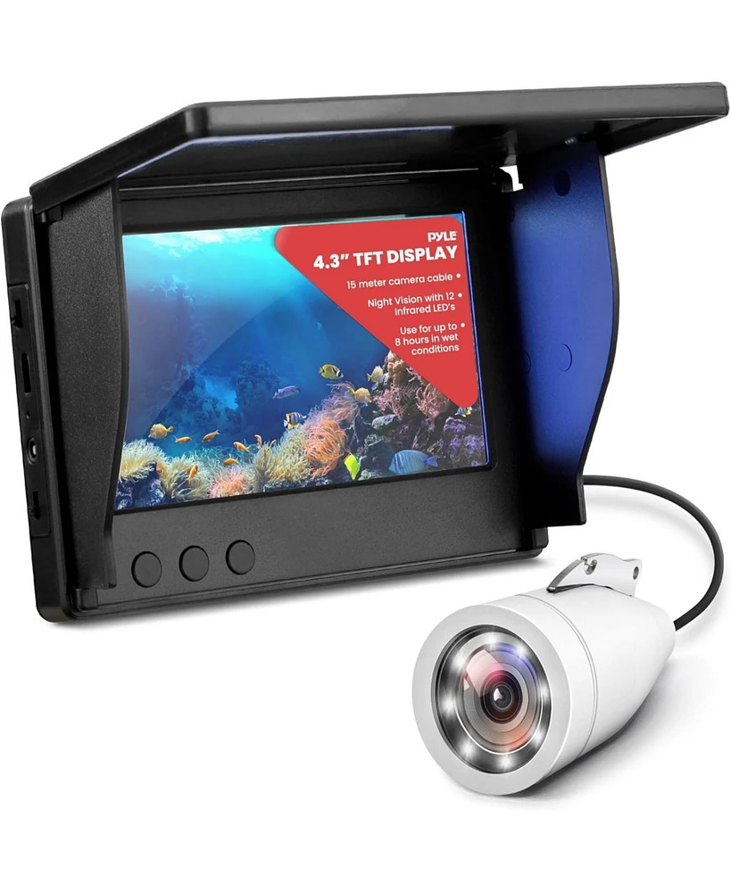 Pyle Digital Marine Camera & Monitor System, 4.3'' Lcd, 1000TVL, White