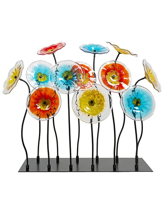 Dale Tiffany 32" Flower Garden Art Glass Sculpture