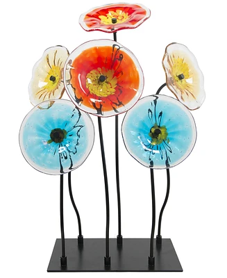 Dale Tiffany 32" Flower Garden Art Glass Sculpture