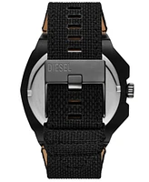 Diesel Men's Framed Solar Three Hand Black Mixed Watch, 51mm
