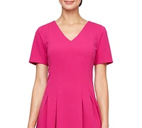 Sl Fashions Women's Pleated A-Line Dress