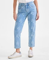 Style & Co Women's Printed Mid-Rise Curvy Capri Jeans, Exclusively at Macy's