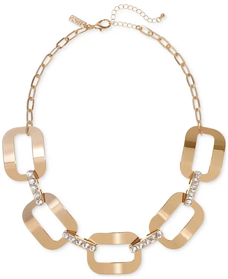 I.n.c. International Concepts Gold-Tone Pave & Rectangle Link Statement Necklace, 20-1/2"+ 3" extender, Exclusively at Macy's