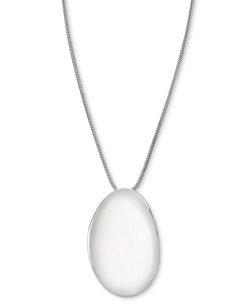 I.n.c. International Concepts Silver-Tone Sculptural Disc Long Pendant Necklace, 33" + 3" extender, Exclusively at Macy's