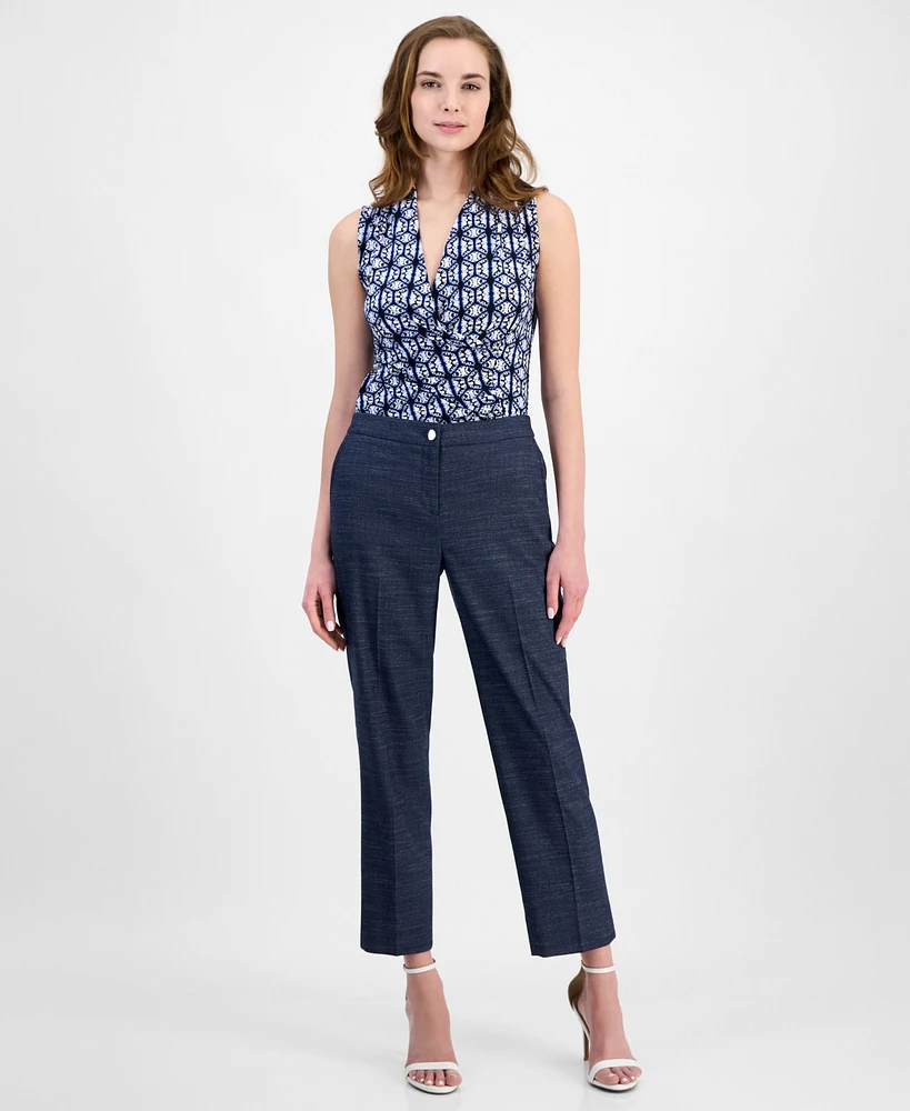 Anne Klein Women's Mid-Rise Straight-Leg Ankle Pants