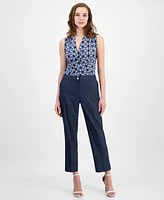 Anne Klein Women's Mid-Rise Straight-Leg Ankle Pants