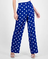 Anne Klein Women's Printed Pull-On Wide-Leg Pants