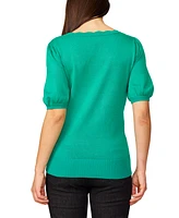 Melissa Paige Women's Scalloped Short-Sleeve Sweater