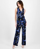 Anne Klein Women's Sleeveless Printed Wrap Blouse