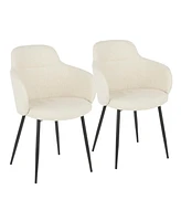 Lumisource 33" Metal Boyne Contemporary Accent Chair, Set of 2