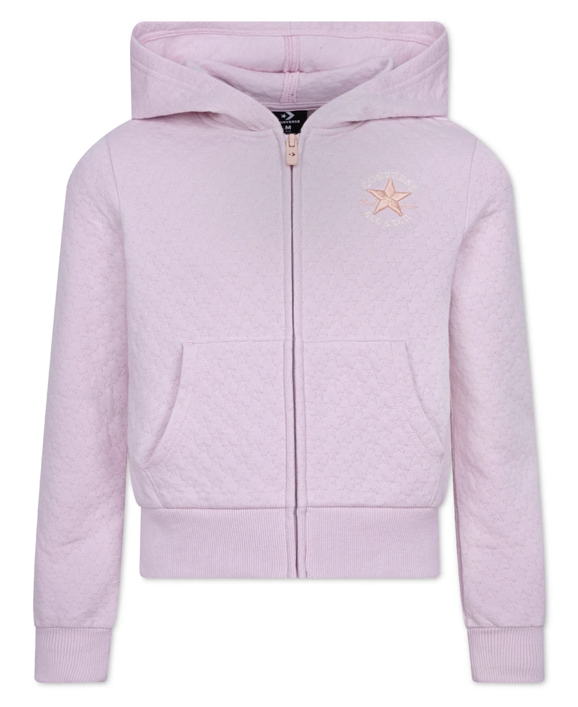 Converse Big Girls Star Pointelle Full-Zip Hoodie