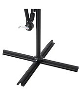 9.5-Foot Cantilever Umbrella with Air Vent, Cross Base, and Crank - and