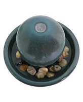 Sunnydaze Decor 7-Inch Ceramic Indoor Tabletop Water Fountain with Orb Design - Electric Submersible Pump with Adjustable Flow