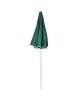 Sunnydaze Decor 5-Foot Outdoor Beach Umbrella with Tilt Function - Portable - Green