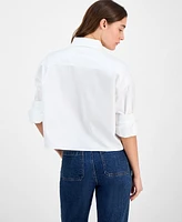 And Now This Women's Boxy Cotton Button-Front Shirt