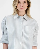 And Now This Women's Cotton Relaxed-Fit Striped Shirt