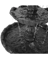 Grand Courtyard 80-Inch 4-Tiered Outdoor Water Fountain - Electric Submersible Pump