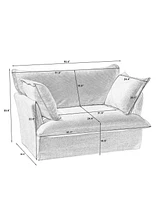 Boyel Living Modern Loveseat, Comfy Cloud Couch Sofa, Luxury Two-Seater with Pillows for Room, Bedroom, Apartment