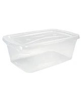 Rubbermaid 6 Qt Clear Plastic Indoor Storage Tub Tote Container & Lid, 12 Pack