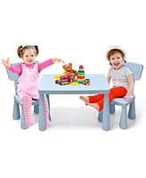 Gouun Kids 3 Pieces Multi Activity Play Dining Study Table and Chair Set